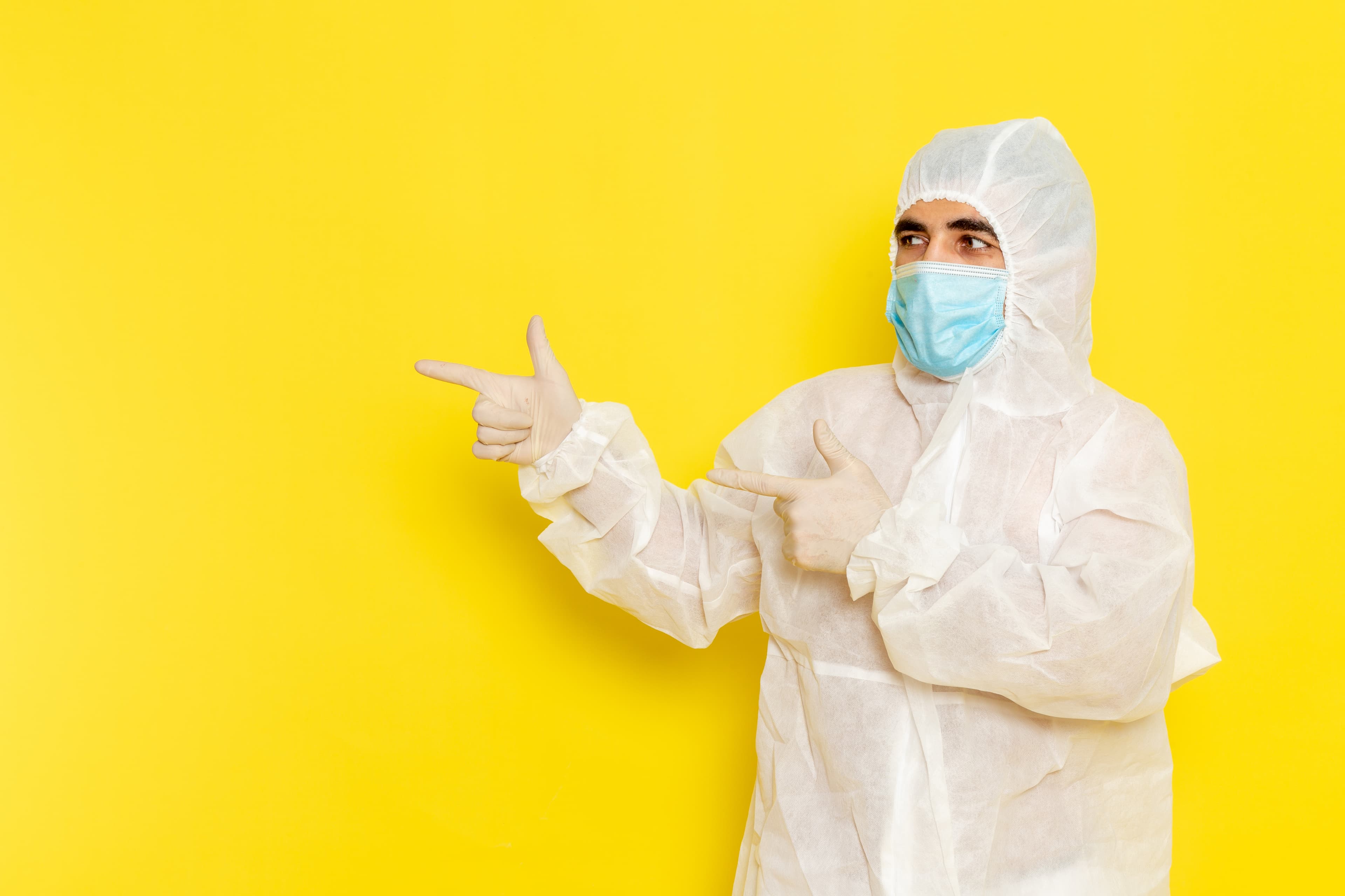 Certified pest control technician in protective PPE