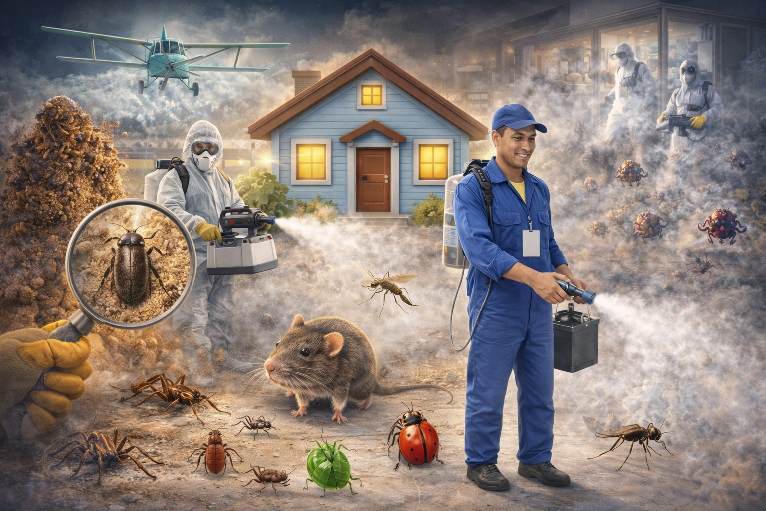 Shri Ram Pest Control team protecting a home from pests