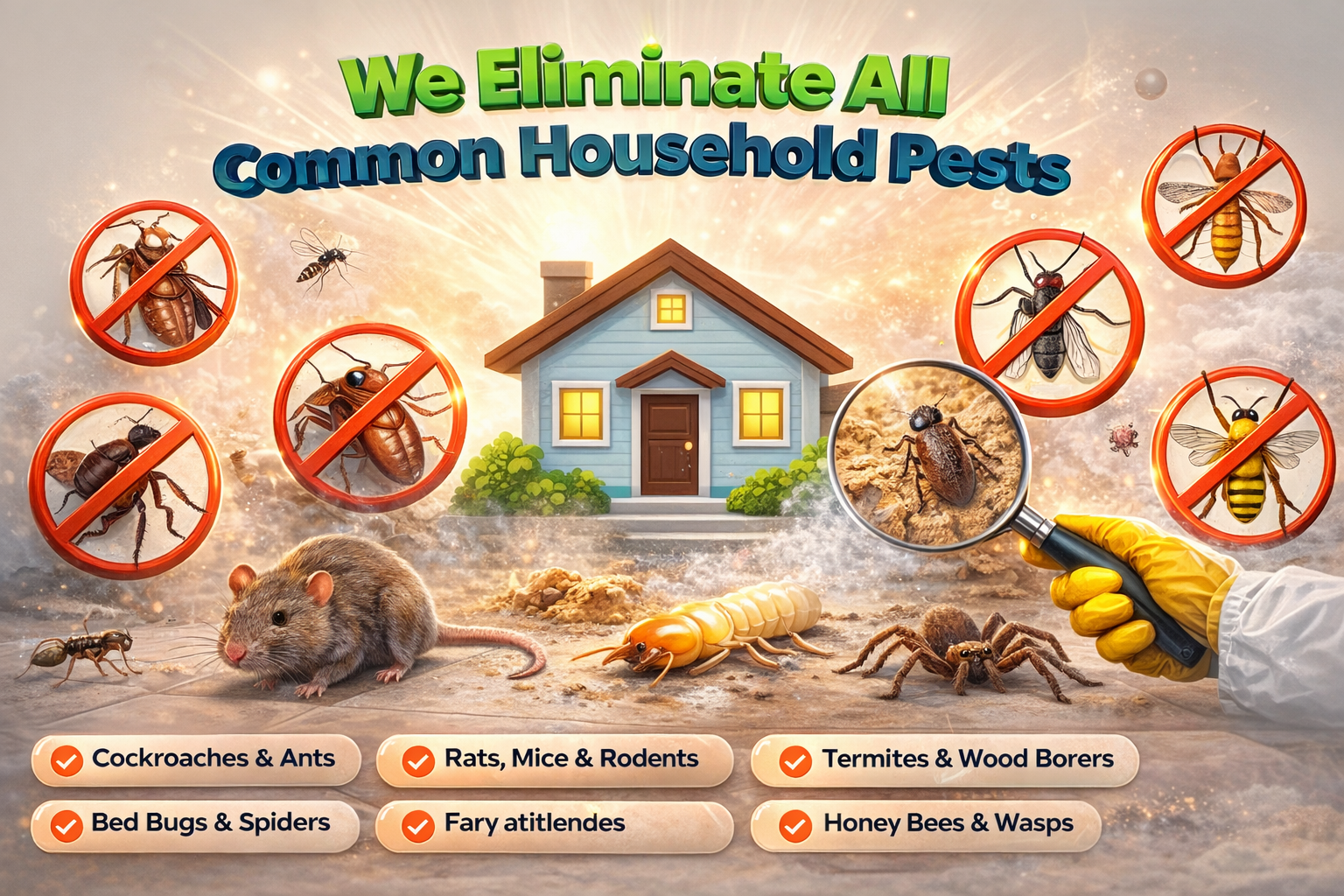 We eliminate all common household pests